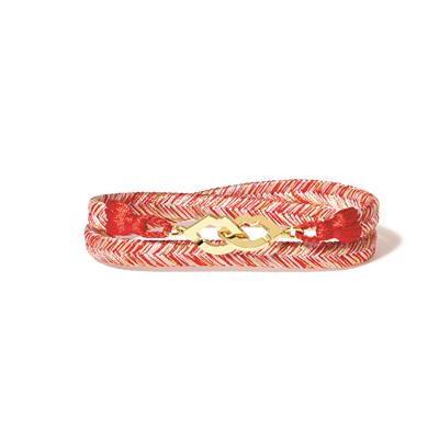 DIN VAN 2LIPS BRACELET TISSE ROSE PARADIS YELLOW GOLD