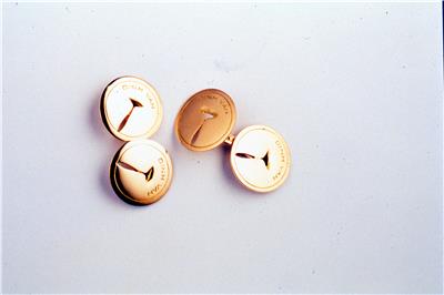 DINH VAN 60 YEARS CUFFLINKS PINS YELLOW GOLD