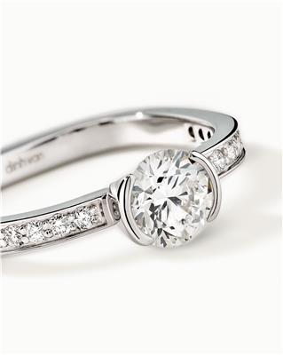 DINH VAN SOLITAIRE FLORE 0 60CT WHITE GOLD AND DIAMONDS 9400EUR