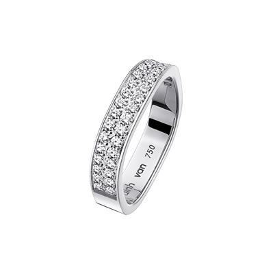 DINH VAN SQUARE WEDDING BAND 4MM WHITE GOLD DIAMONDS 3990€