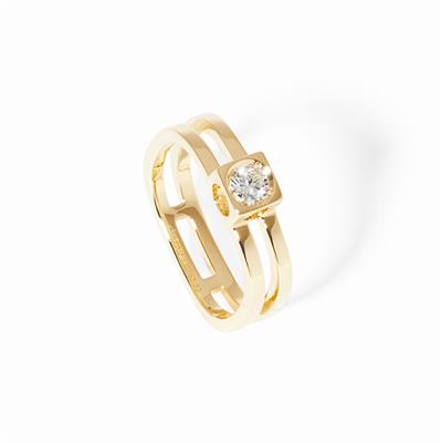 LE CUBE DIAMANT RING YELLOW GOLD AND DIAMOND 2 820 EURO