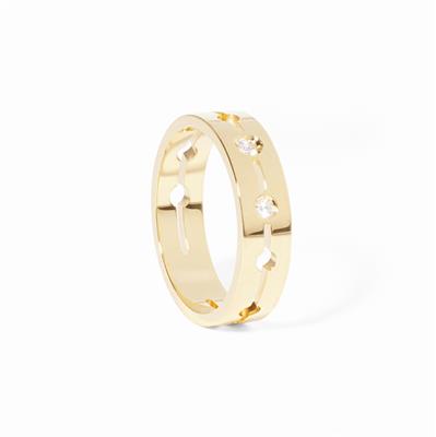 PULSE SMALL RING 5MM YELLOW GOLD AND DIAMONDS 2 400 EURO