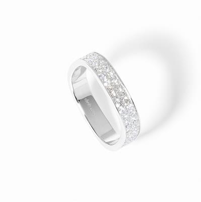 SQUARE WEDDING BAND 4MM PLATINUM AND DIAMONDS 4 300 EURO