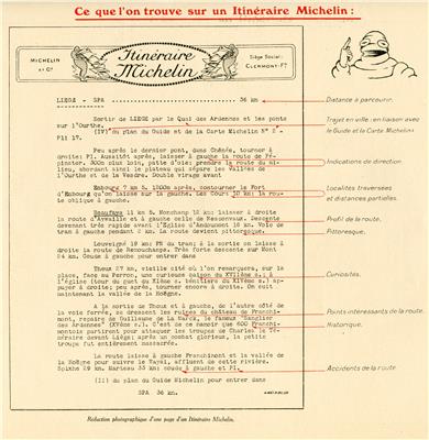 CID AF16 MICHELIN EXEMPLE DITINERAIRE ELABORE PAR LE BUREAU DITINERAIRES MICHELIN 1922