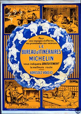 CID AF19 MICHELIN AFFICHE POUR LE BUREAU D ITINERAIRES MICHELIN 1923