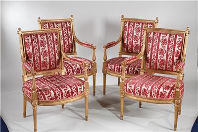 COSTERMANS SUITE DE 4 FAUTEUILS LOUIS XVI HENRI JACOB