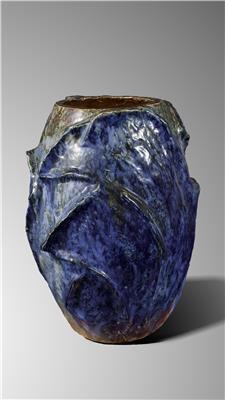 CB26 LANCZ GALLERY CRACO ARTHUR GRAND BLUE VASE