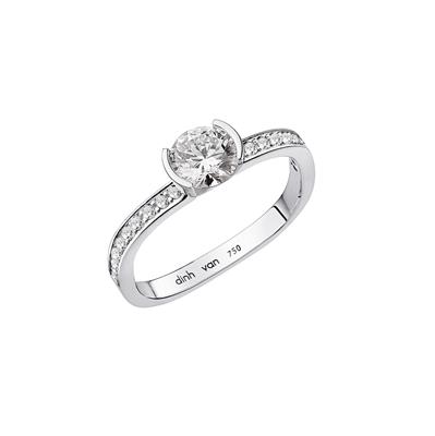 DINH VAN FLORE ENGAGEMENT RINGG WHITE GOLD DIAMONDS PRICE ON DEMAND