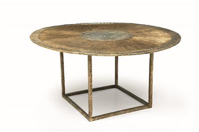 Isabelle de Borchgrave Table ronde plisse bronze mushroom 72ht 146dia 19500EUR